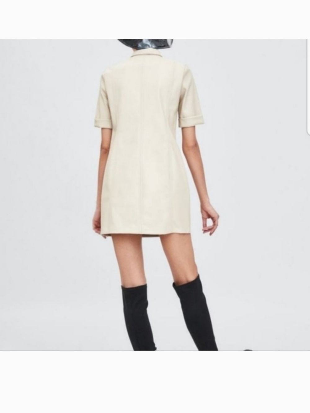 Zara Cream Button-Front Mini Dress - Picture 4 of 8